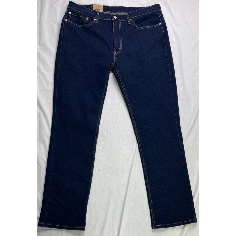 Levis 514 Straight Fit Stretch Mens Jeans Dark Indigo Blue 36x32